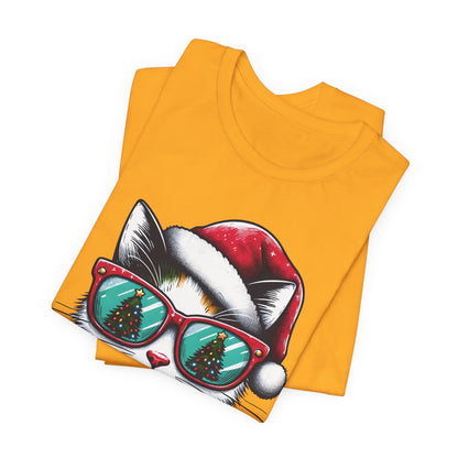 Meowy Christmas Funny Cool Cat Unisex T-Shirt