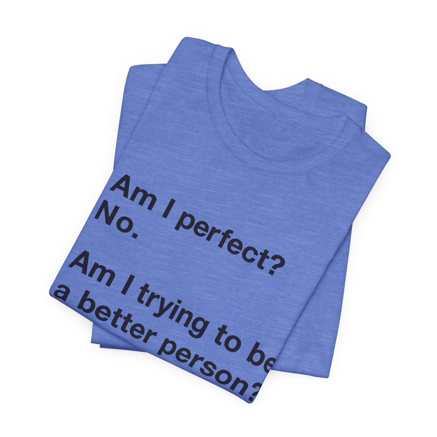 Am I Perfect No, Am I Trying To Be A Better Person? Also No. Funny Quote Unisex T-Shirt