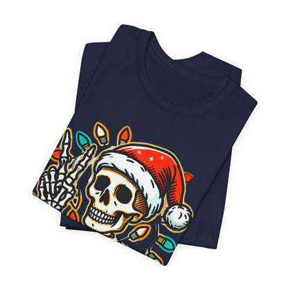 Merry And Bright Funny Skeleton Lights Christmas Unisex T-Shirt