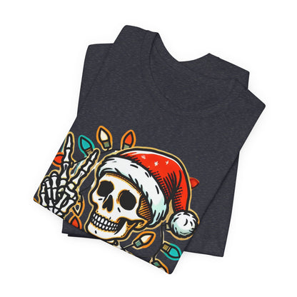 Merry And Bright Funny Skeleton Lights Christmas Unisex T-Shirt