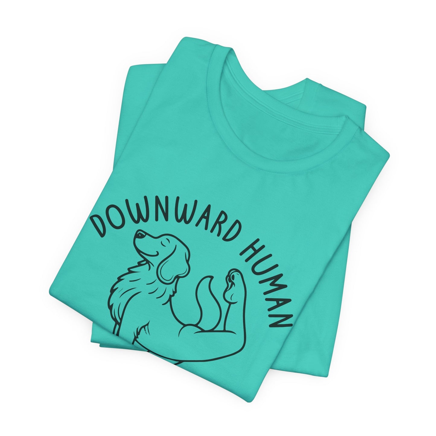 Funny Dog Yoga 'Downward Human' Unisex T-Shirt