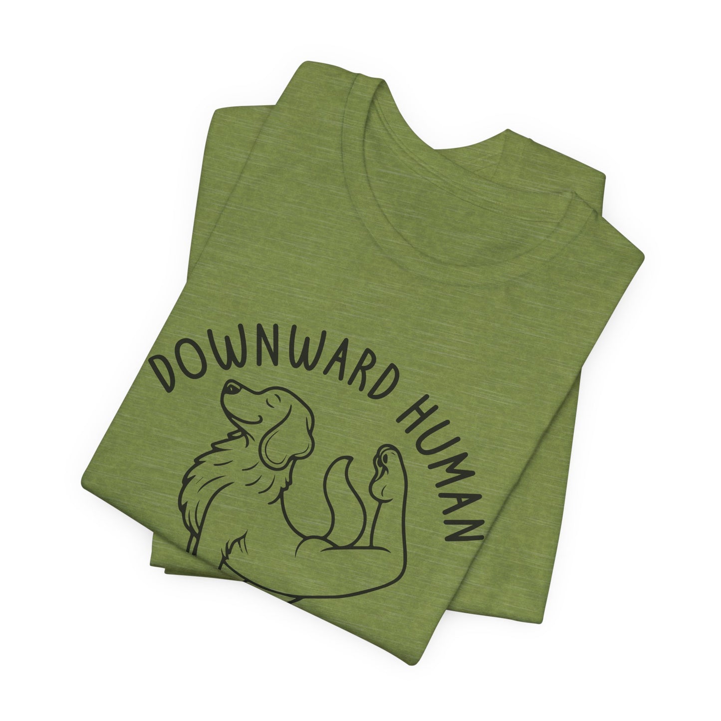 Funny Dog Yoga 'Downward Human' Unisex T-Shirt