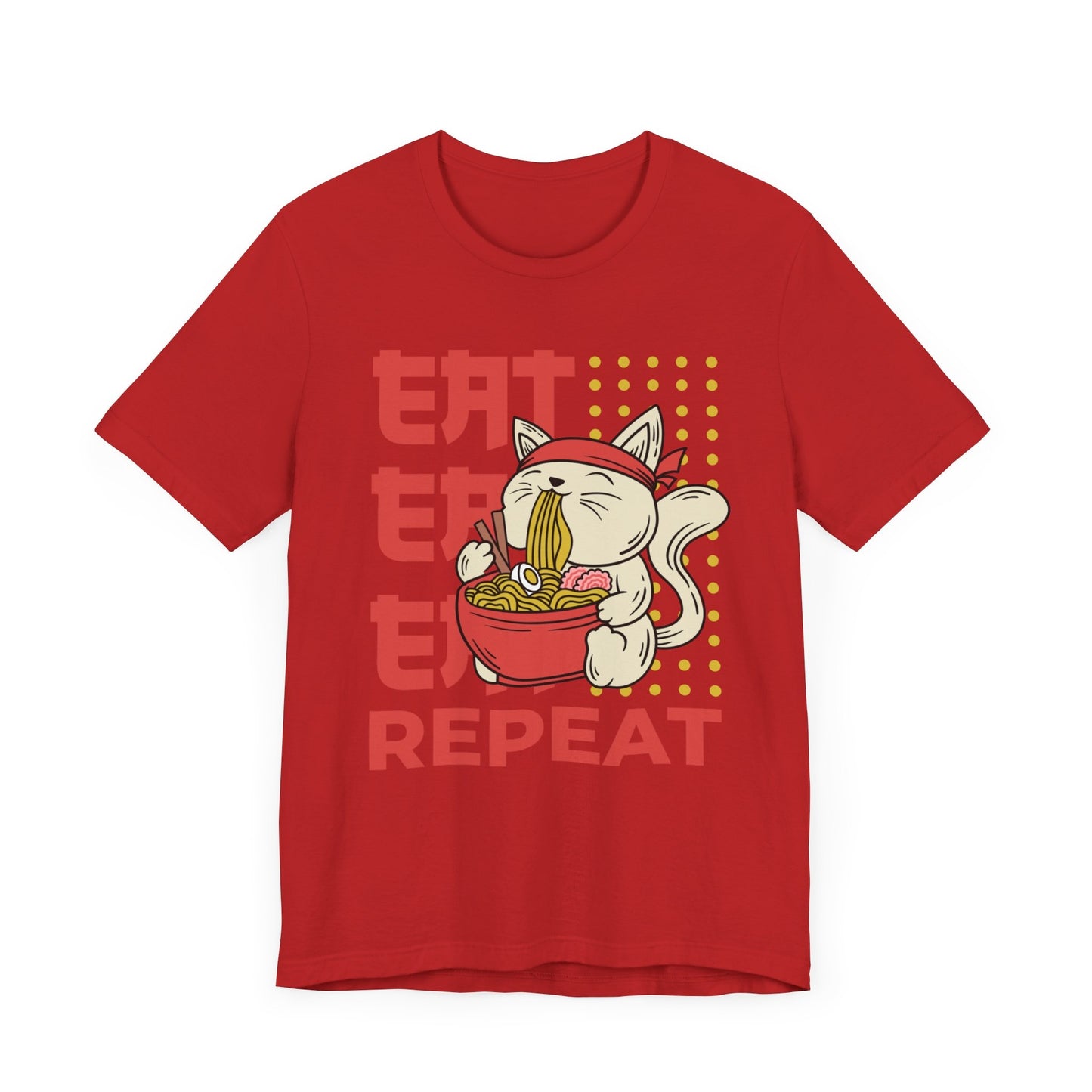 Eat Eat Repeat Cat Eating Ramen T-shirt