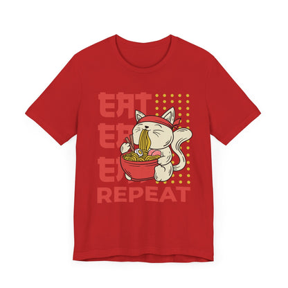Eat Eat Repeat Cat Eating Ramen T-shirt