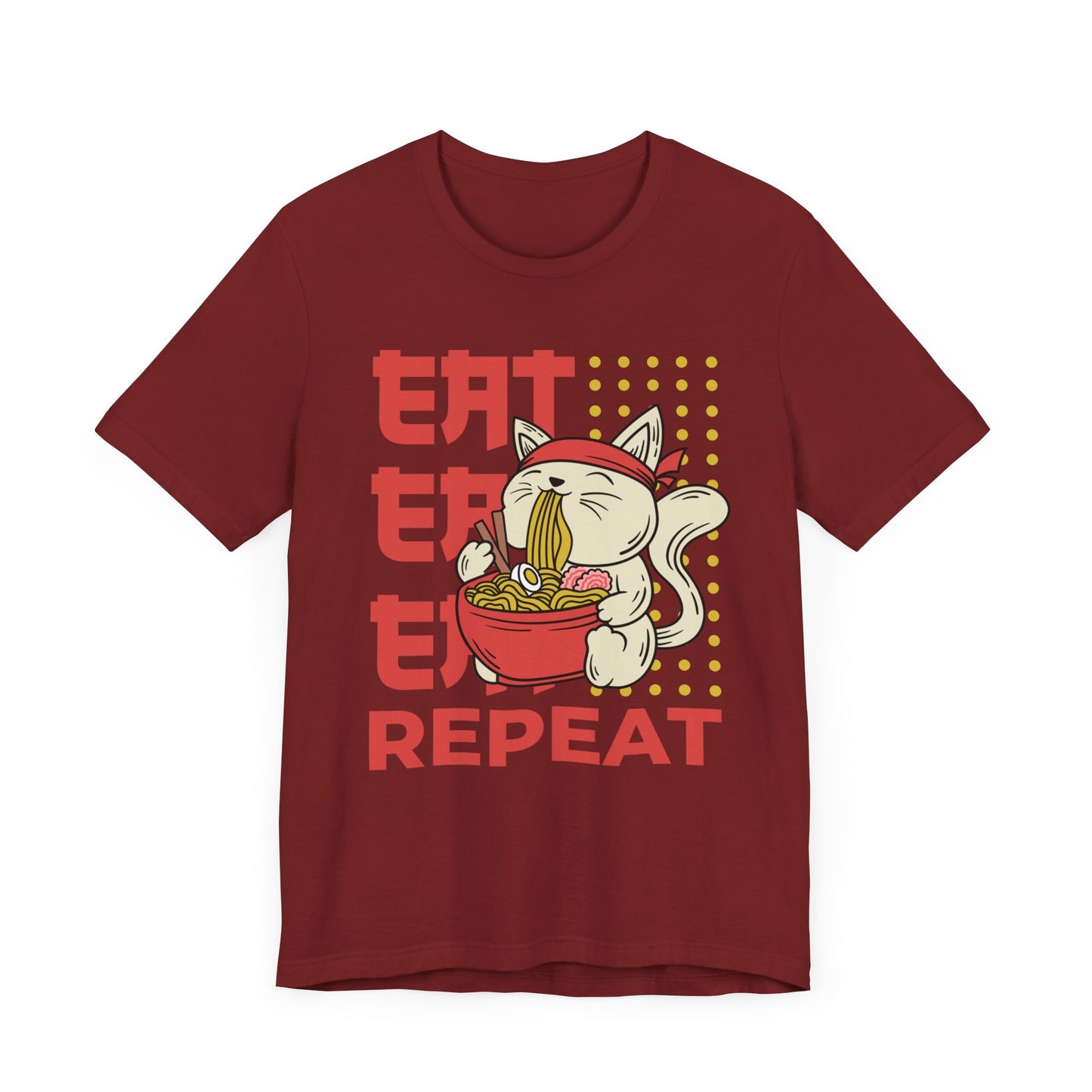 Eat Eat Repeat Cat Eating Ramen T-shirt
