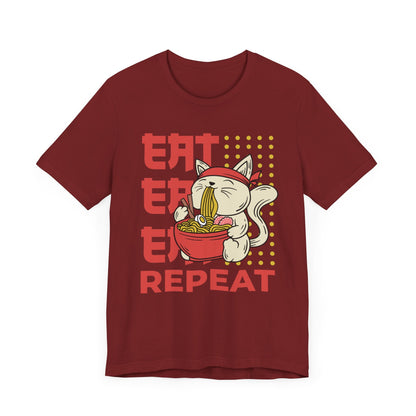 Eat Eat Repeat Cat Eating Ramen T-shirt