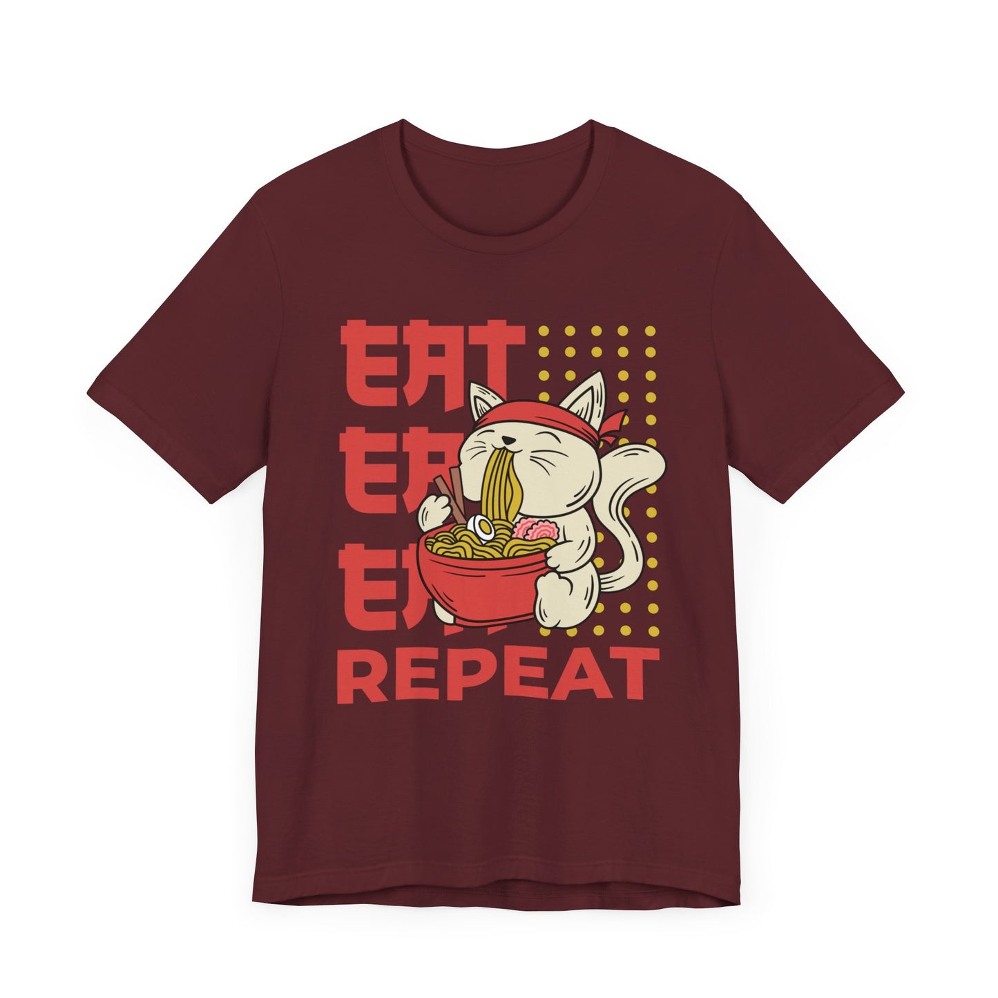 Eat Eat Repeat Cat Eating Ramen T-shirt