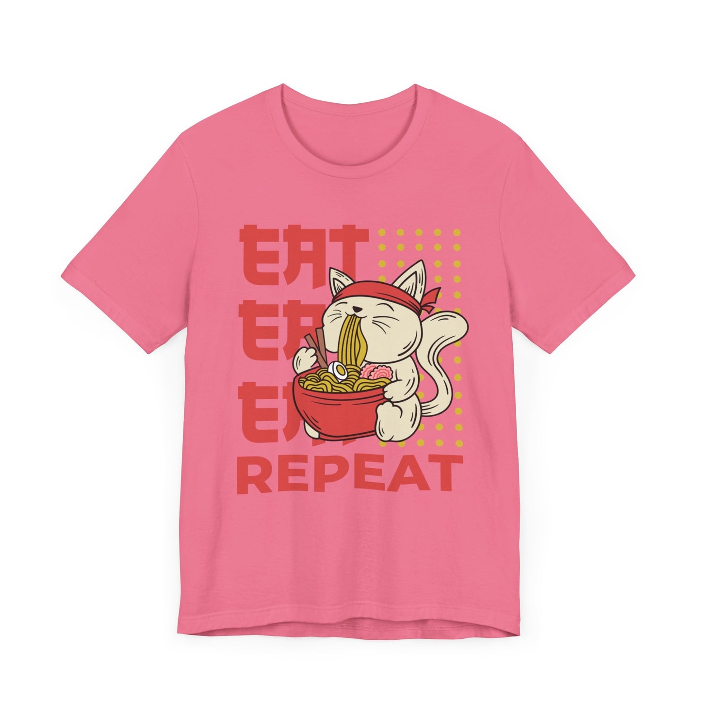 Eat Eat Repeat Cat Eating Ramen T-shirt