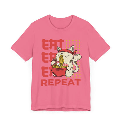 Eat Eat Repeat Cat Eating Ramen T-shirt