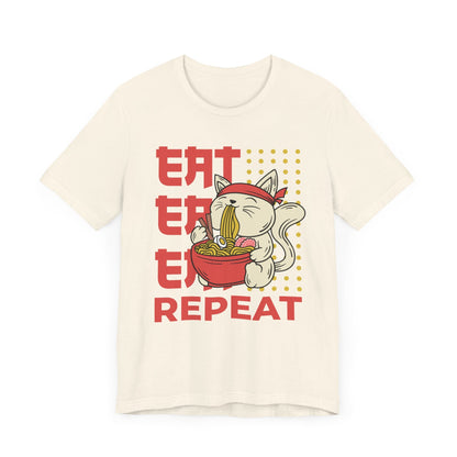 Eat Eat Repeat Cat Eating Ramen T-shirt