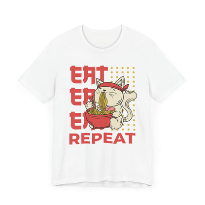 Eat Eat Repeat Cat Eating Ramen T-shirt