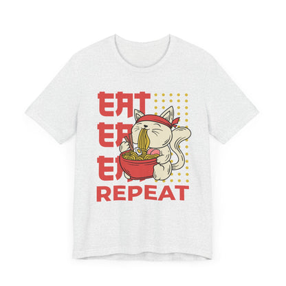 Eat Eat Repeat Cat Eating Ramen T-shirt