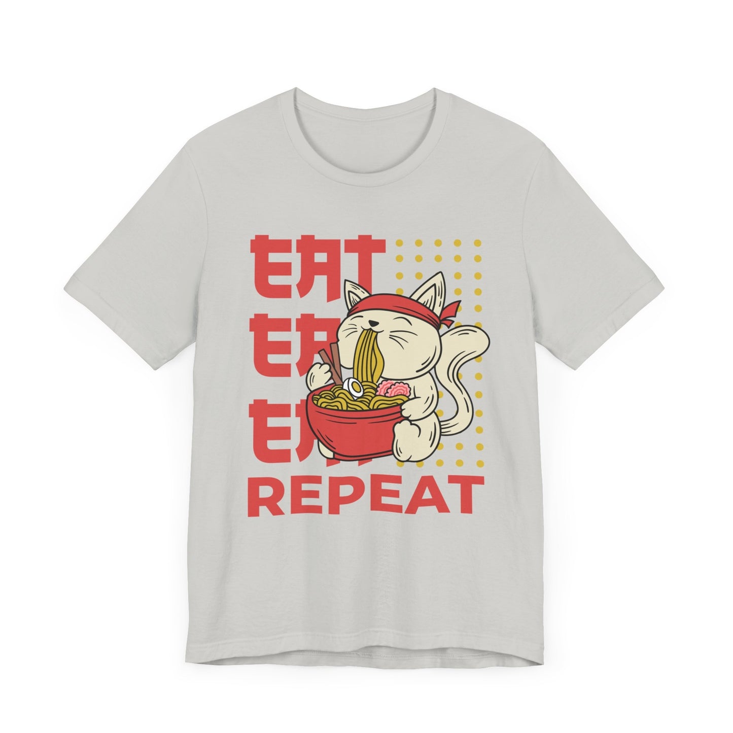 Eat Eat Repeat Cat Eating Ramen T-shirt