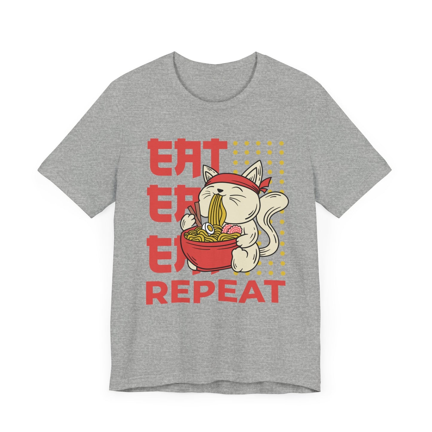 Eat Eat Repeat Cat Eating Ramen T-shirt
