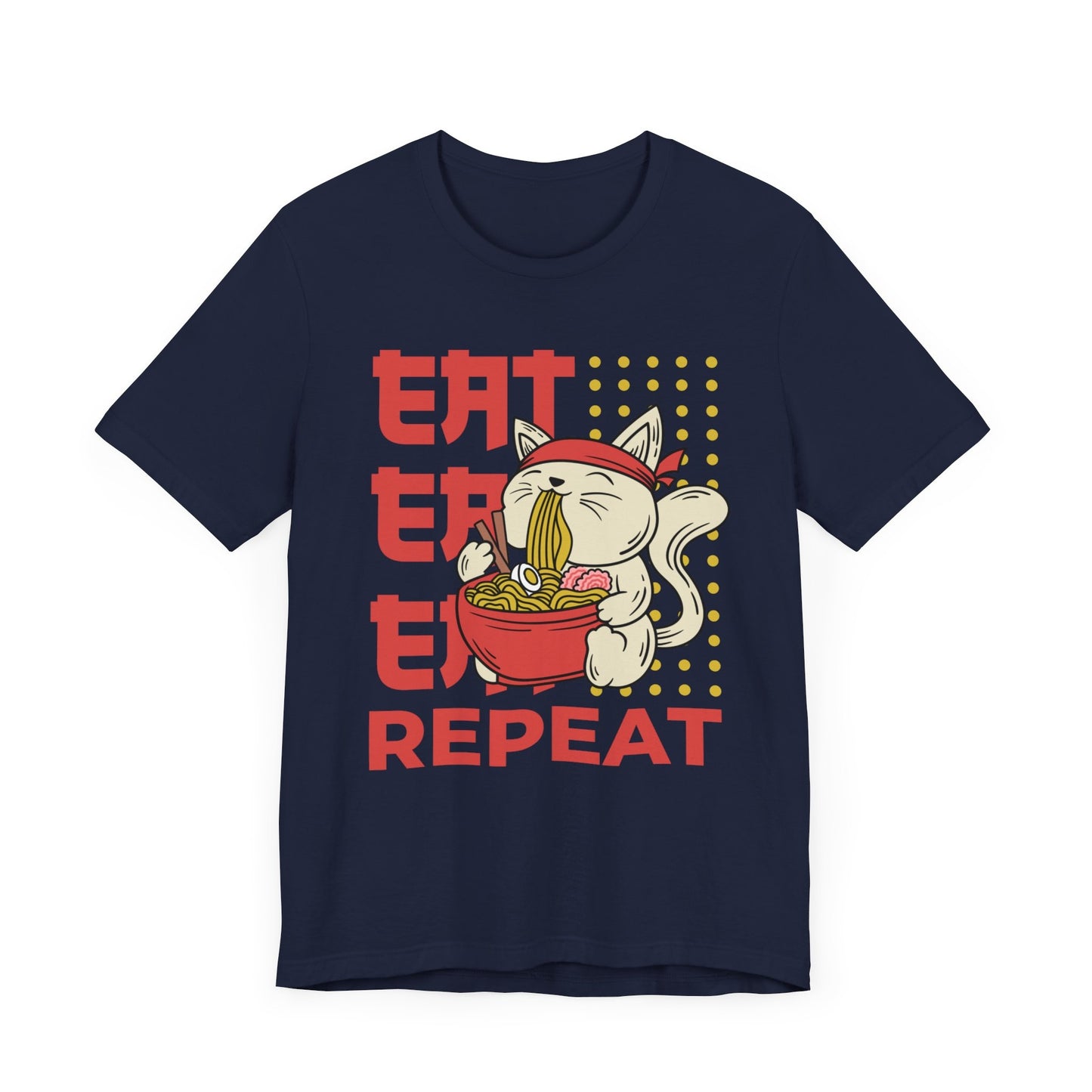 Eat Eat Repeat Cat Eating Ramen T-shirt