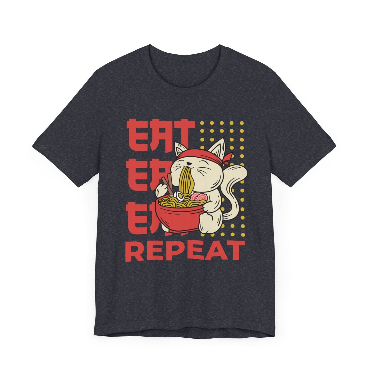 Eat Eat Repeat Cat Eating Ramen T-shirt