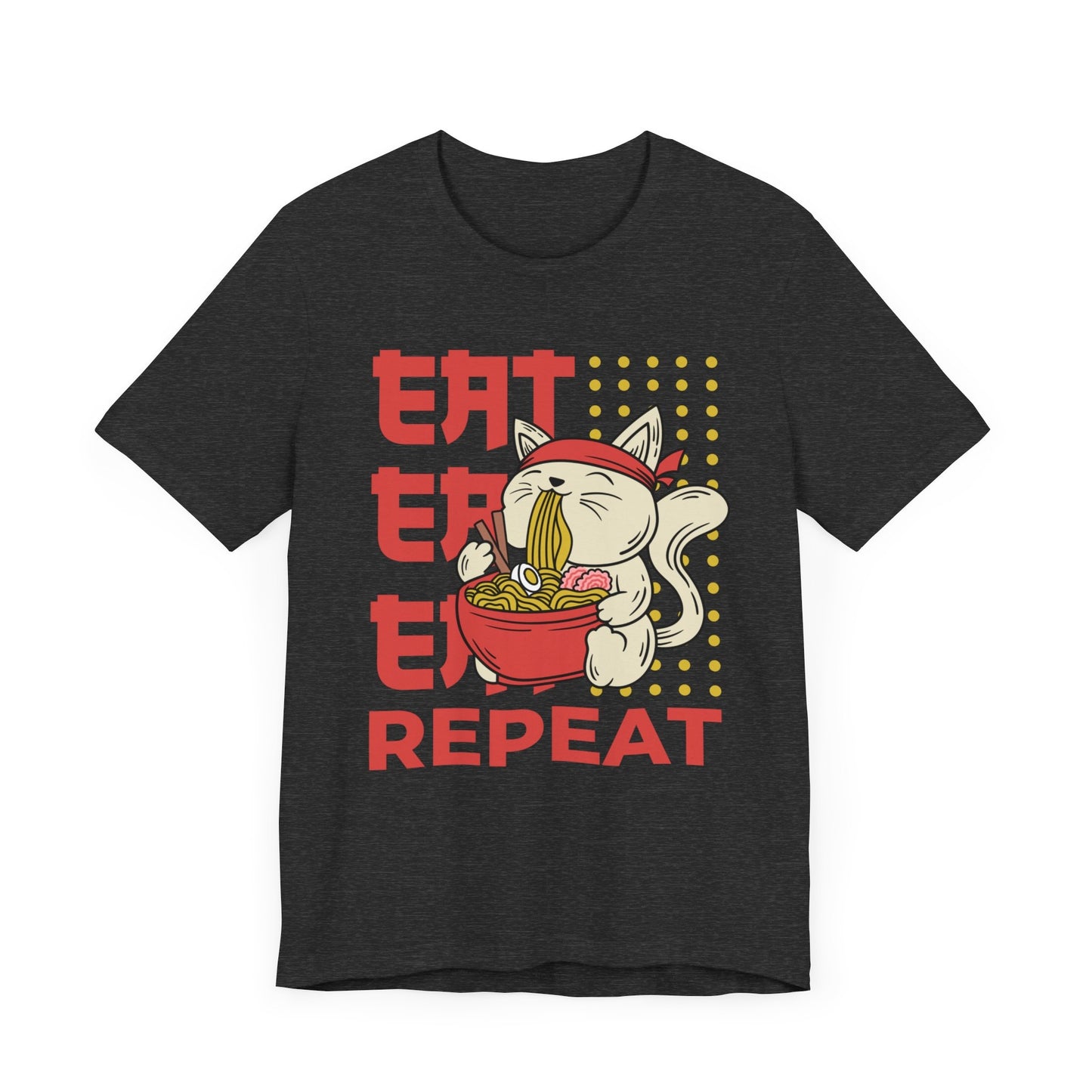 Eat Eat Repeat Cat Eating Ramen T-shirt