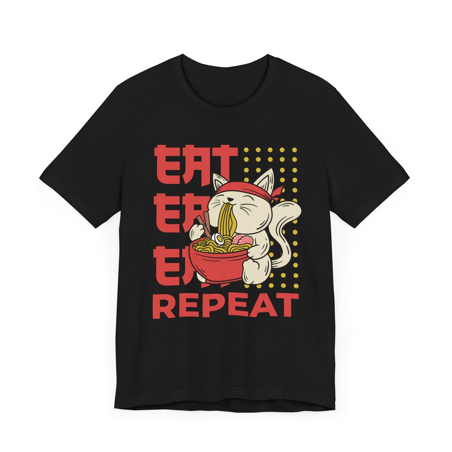 Eat Eat Repeat Cat Eating Ramen T-shirt