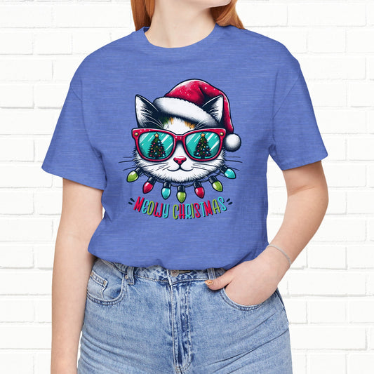 Meowy Christmas Funny Cool Cat Unisex T-Shirt