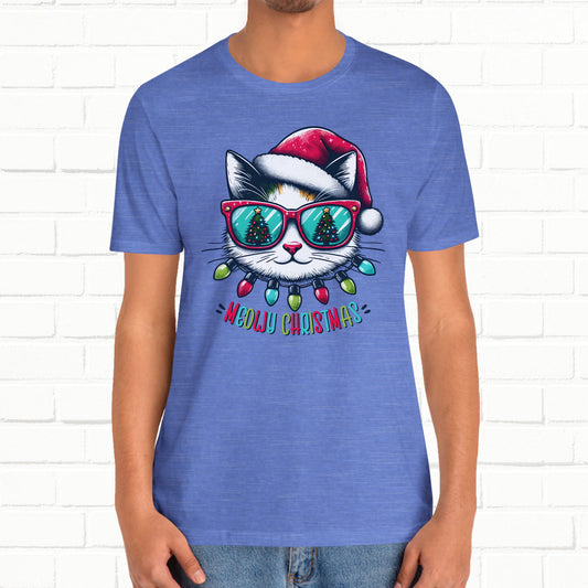 Meowy Christmas Funny Cool Cat Unisex T-Shirt