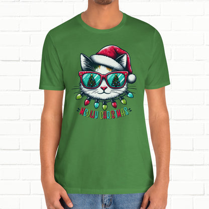 Meowy Christmas Funny Cool Cat Unisex T-Shirt
