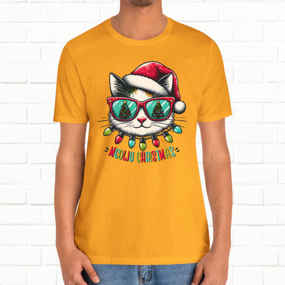 Meowy Christmas Funny Cool Cat Unisex T-Shirt