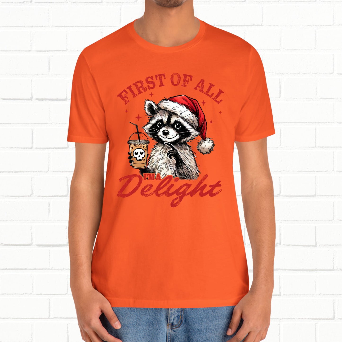 Raccoon I'm A Delight Funny Unisex Christmas T-Shirt