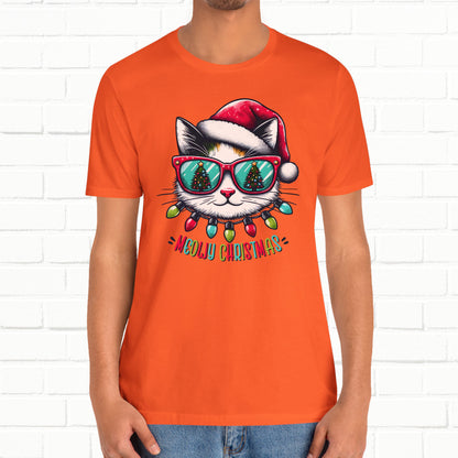 Meowy Christmas Funny Cool Cat Unisex T-Shirt