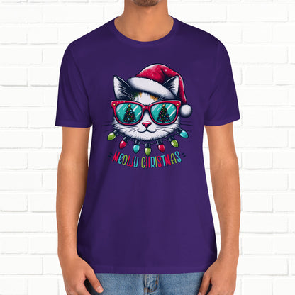Meowy Christmas Funny Cool Cat Unisex T-Shirt