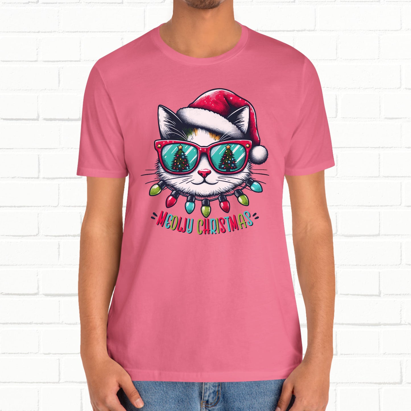 Meowy Christmas Funny Cool Cat Unisex T-Shirt