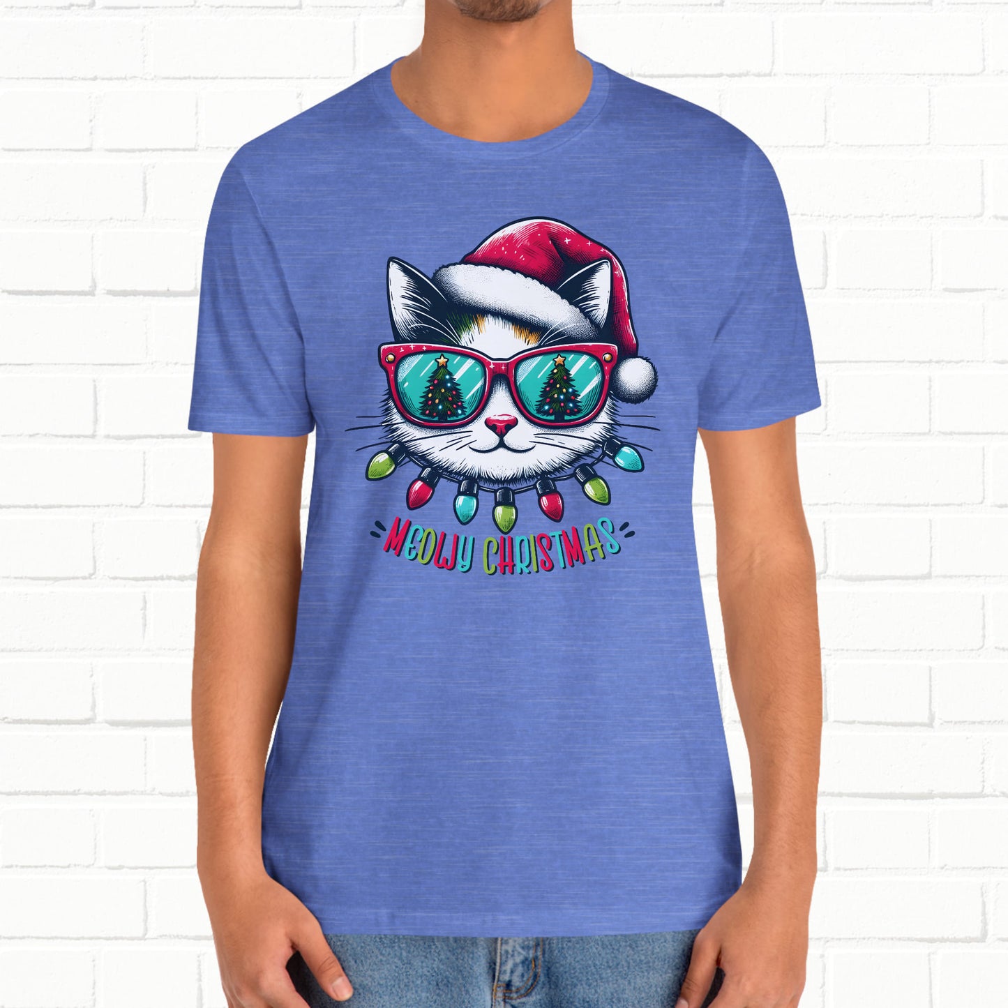 Meowy Christmas Funny Cool Cat Unisex T-Shirt