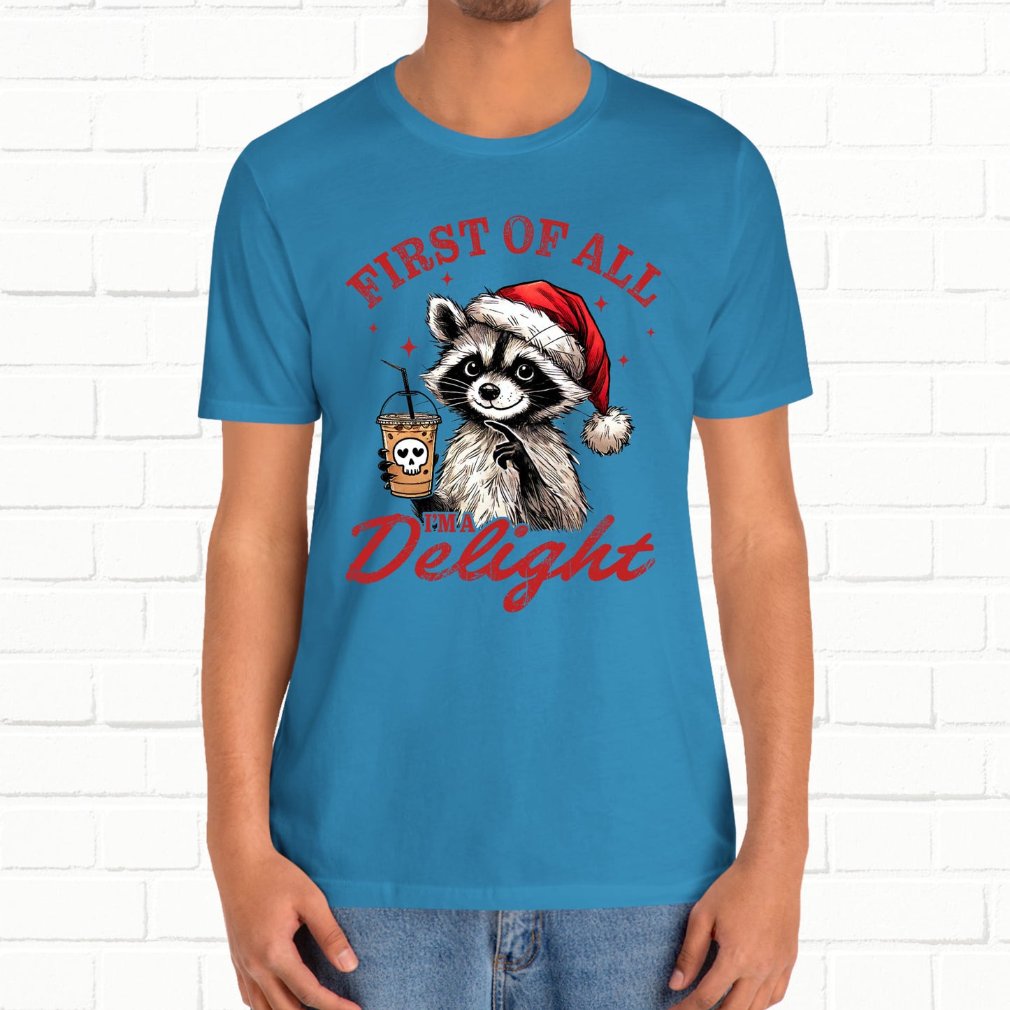 Raccoon I'm A Delight Funny Unisex Christmas T-Shirt