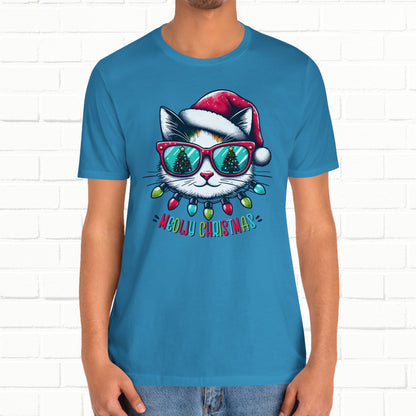 Meowy Christmas Funny Cool Cat Unisex T-Shirt