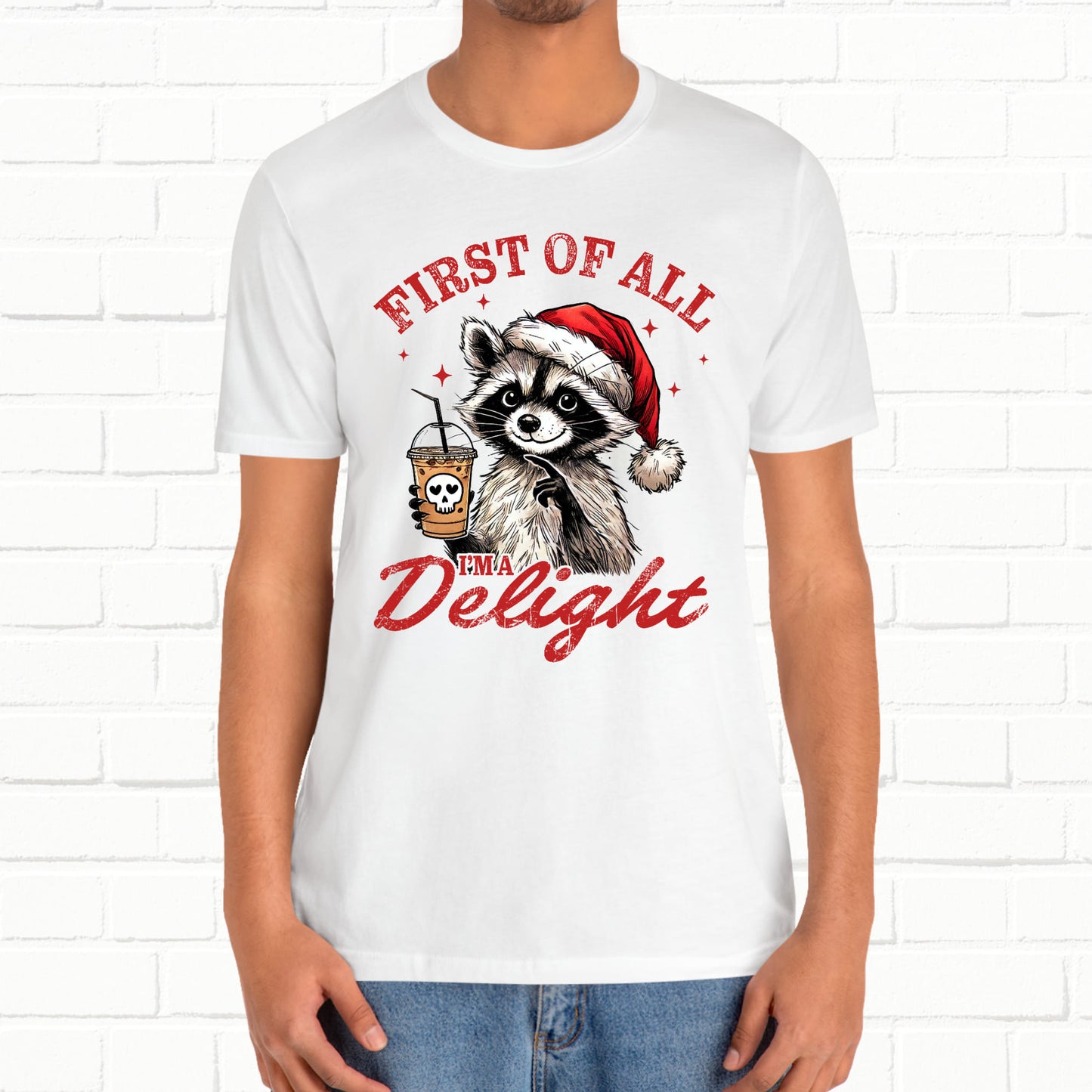 Raccoon I'm A Delight Funny Unisex Christmas T-Shirt