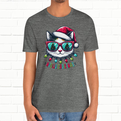 Meowy Christmas Funny Cool Cat Unisex T-Shirt