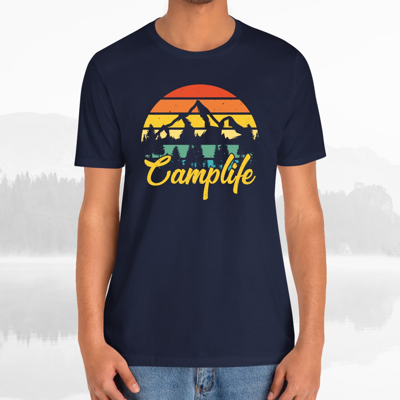 Camplife Hiking Outdoors Retro Sunset Unisex T-Shirt