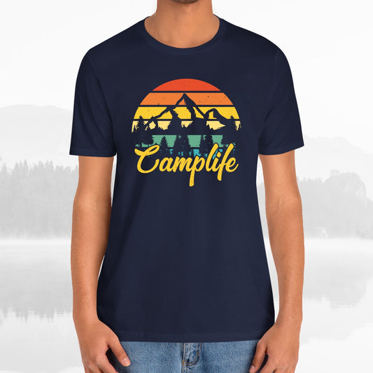 Camplife Hiking Outdoors Retro Sunset Unisex T-Shirt