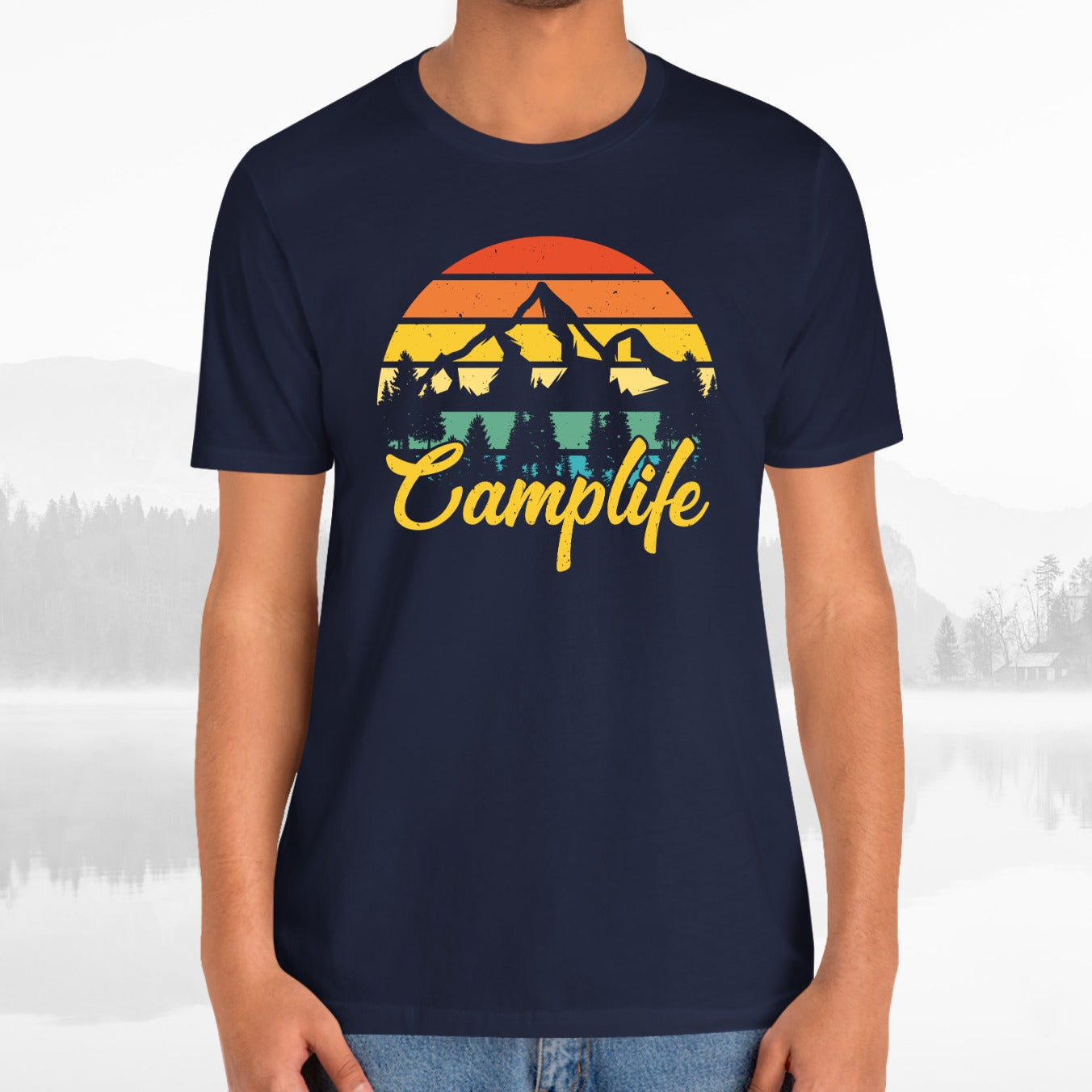 Camplife Hiking Outdoors Retro Sunset Unisex T-Shirt