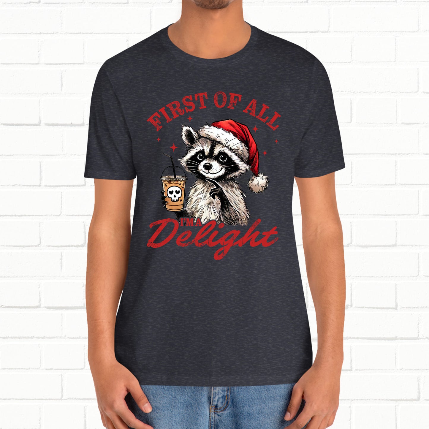 Raccoon I'm A Delight Funny Unisex Christmas T-Shirt