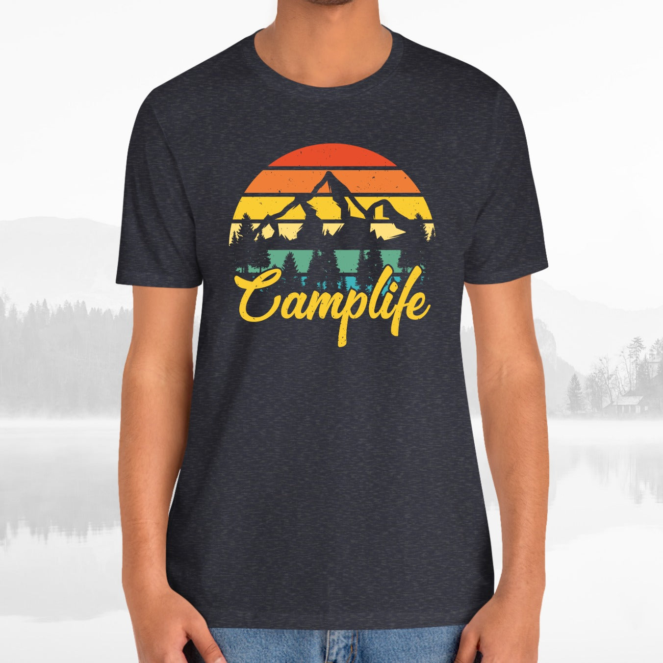 Camplife Hiking Outdoors Retro Sunset Unisex T-Shirt