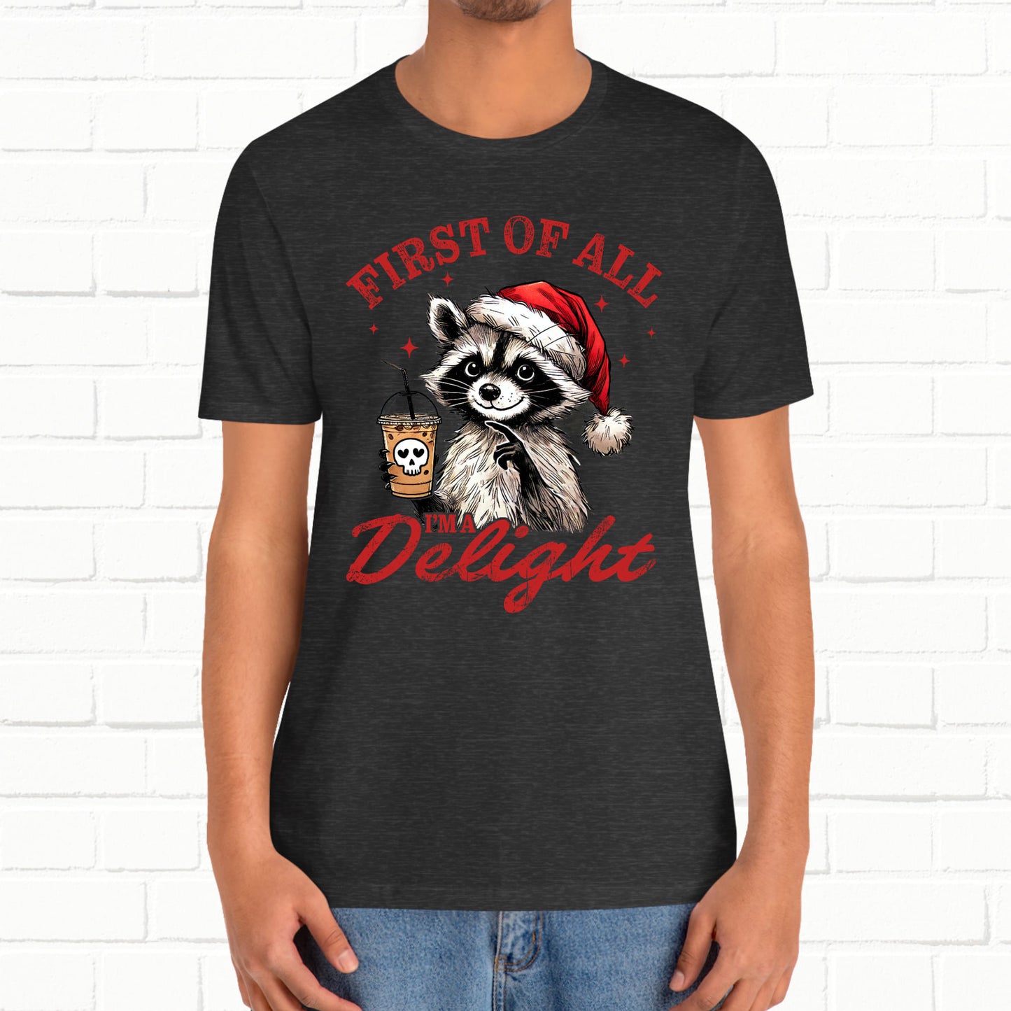 Raccoon I'm A Delight Funny Unisex Christmas T-Shirt