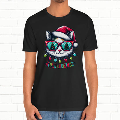 Meowy Christmas Funny Cool Cat Unisex T-Shirt