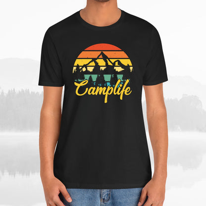 Camplife Hiking Outdoors Retro Sunset Unisex T-Shirt