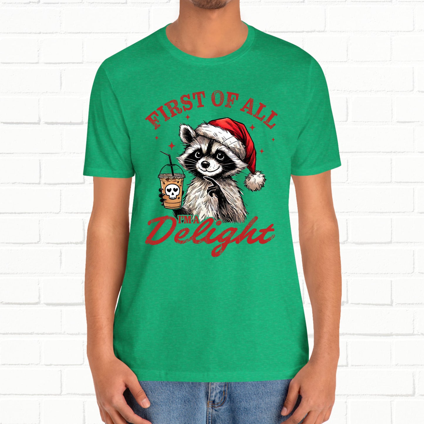 Raccoon I'm A Delight Funny Unisex Christmas T-Shirt