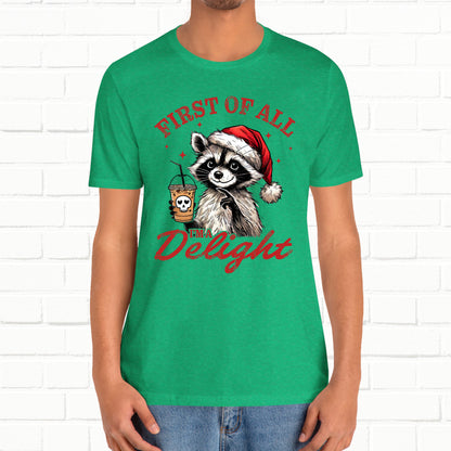 Raccoon I'm A Delight Funny Unisex Christmas T-Shirt