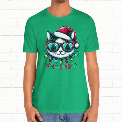 Meowy Christmas Funny Cool Cat Unisex T-Shirt