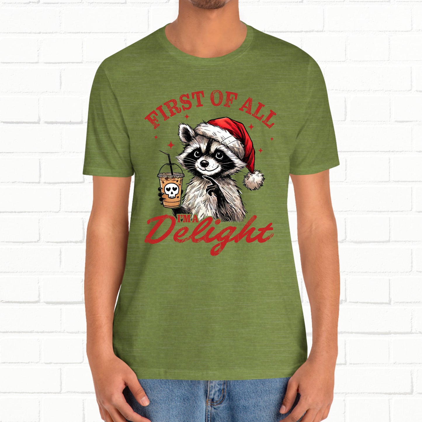 Raccoon I'm A Delight Funny Unisex Christmas T-Shirt