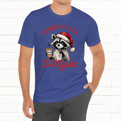 Raccoon I'm A Delight Funny Unisex Christmas T-Shirt