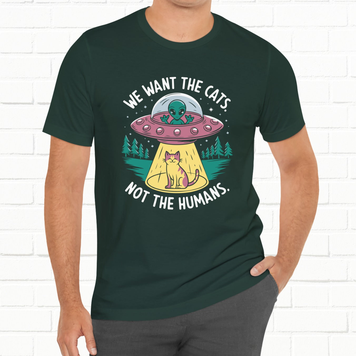 UFO We Want The Cats Funny Unisex T-Shirt