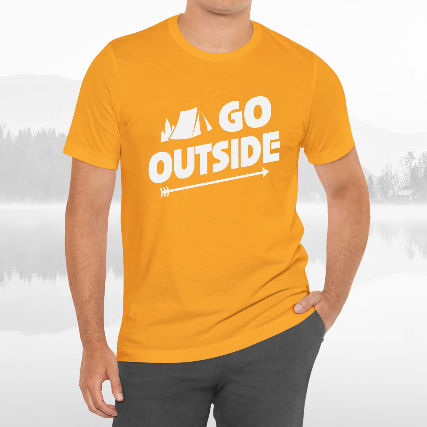 Go Outside Outdoors Hiking Camping Funny Unisex T-Shirt